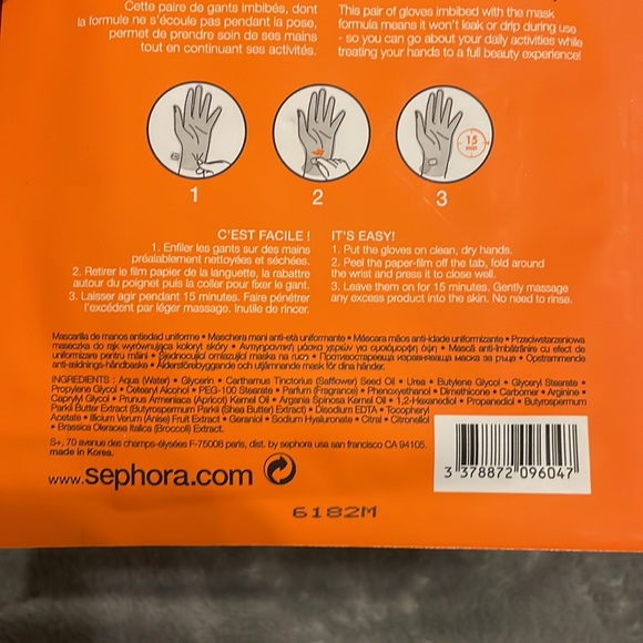 🔥3 for 15🔥Sephora Argan Hand Mask Anti Aging & Evenness - Picture 4 of 6